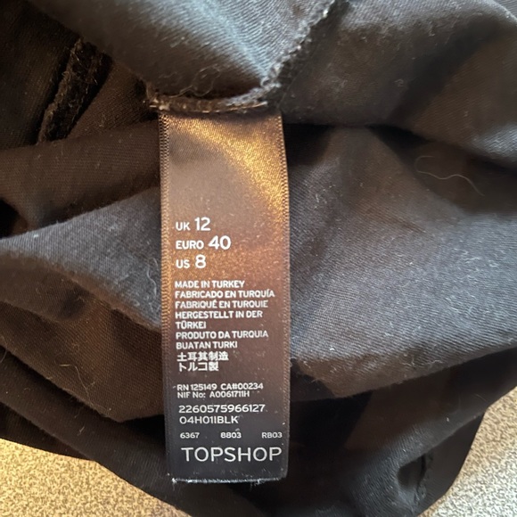 Topshop Black Tassel T-Shirt Size 8 - Picture 8 of 12